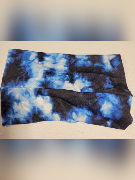 Accessories - Blue Tie-Dye Wide Hairband Headband - Women’s Hair Accessory
